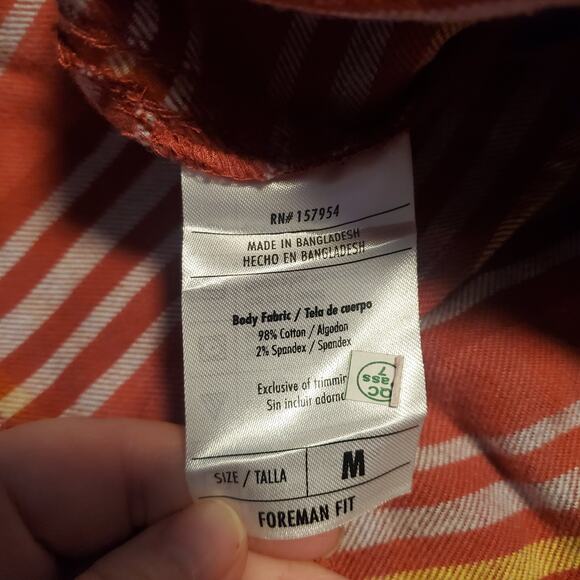 NEW 44 Degrees North Size M Foreman Fit Brick Red Plaid Flannel Shirt Pockets - Picture 7 of 9